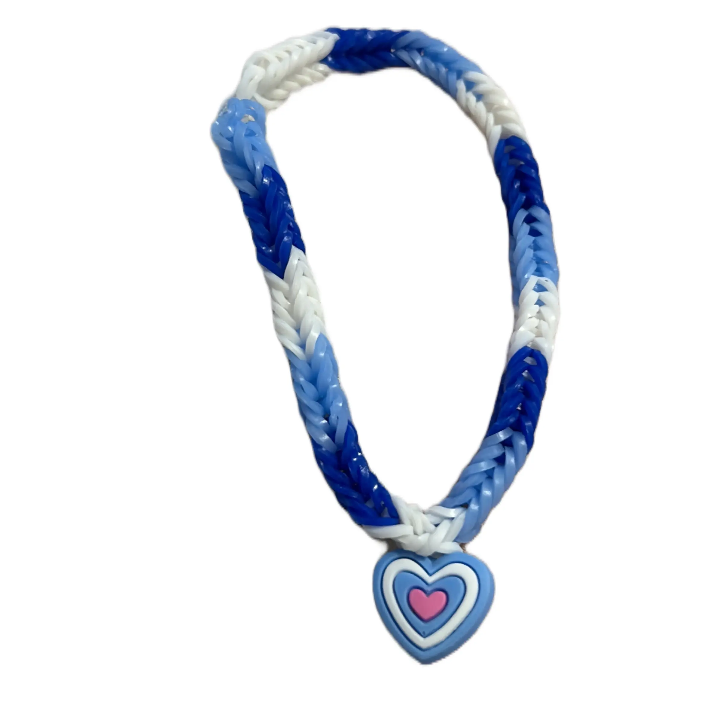 Blue heart loomband bracelet