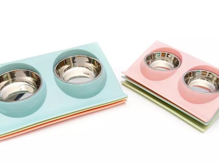 Dog Bowl Cat Bowl Reside Double Pet Feeder Anti Sickness Bowl for Food and Water 5