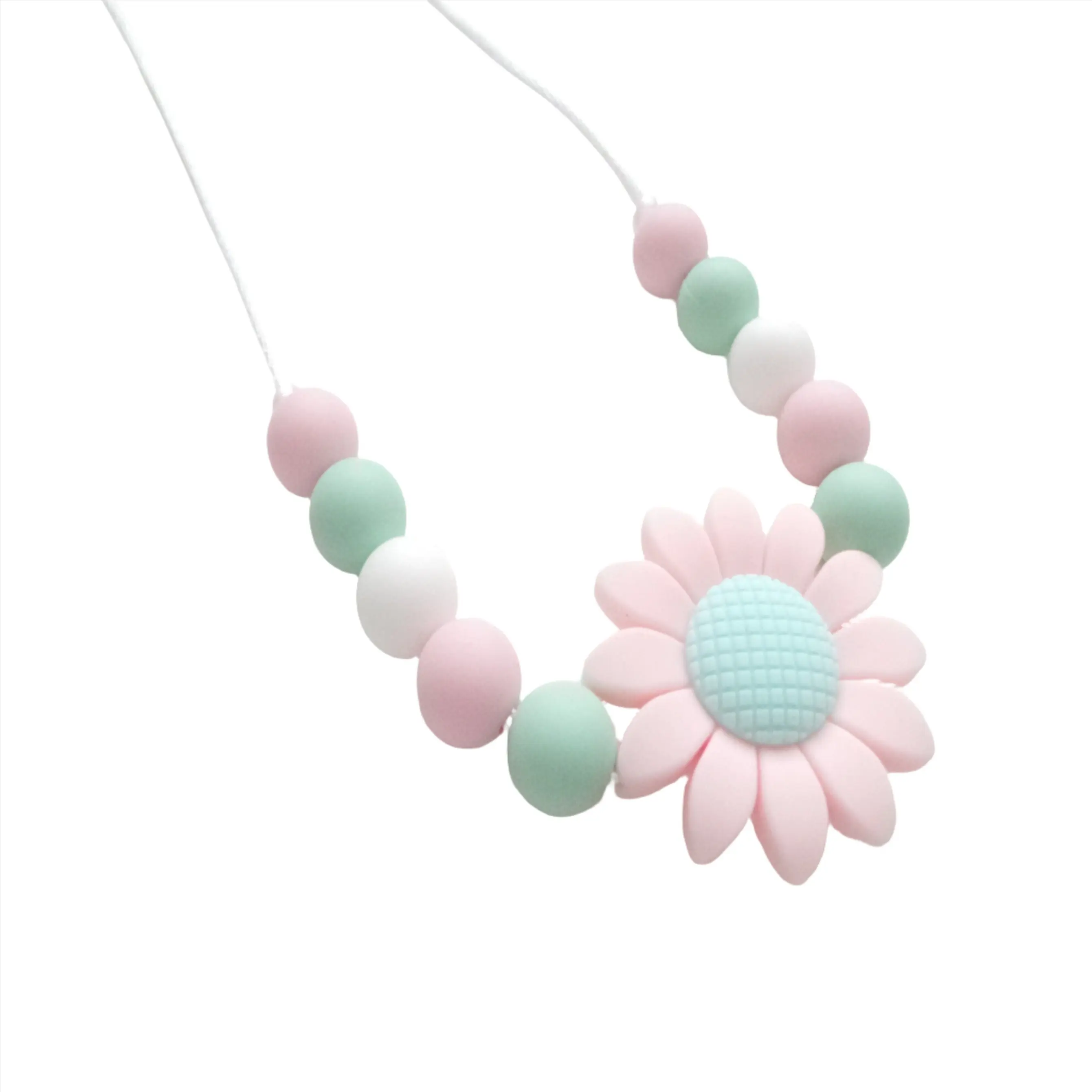 Kids Necklace- Silicone Pink Flower