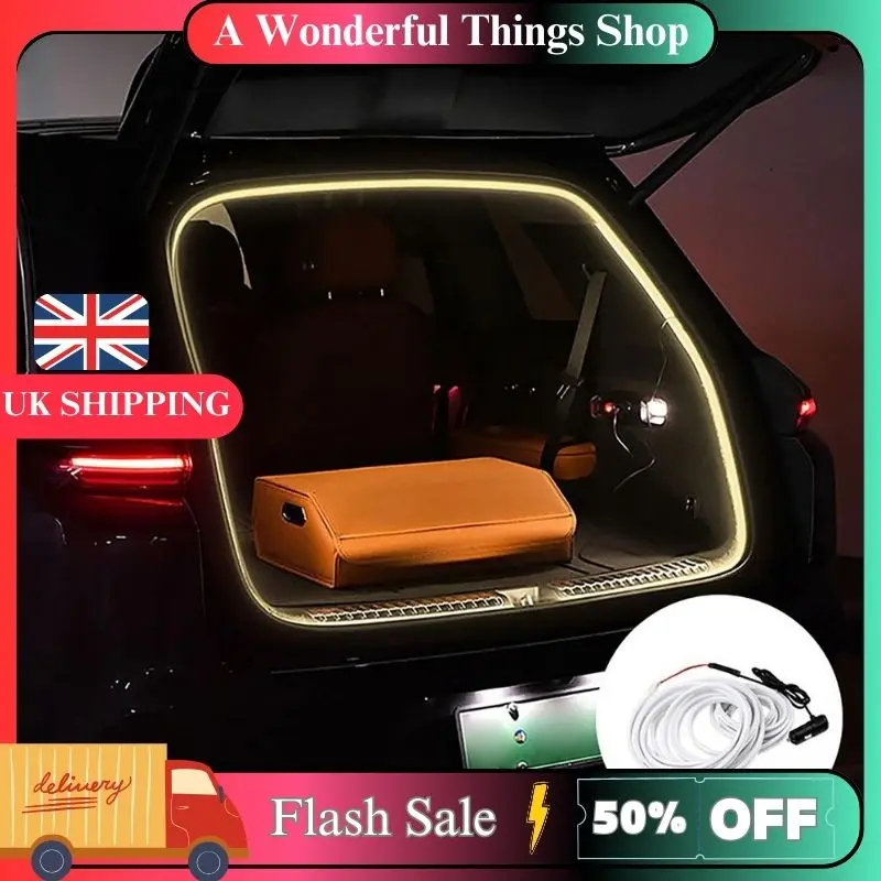LED Light Bar Upgrade Kit, Car Trunk LED Light Interior Accessories Warm Light White Blue Red  Light Magnetic Cigarette Universal 5M Magnetically Controlled With Manual Switch, Suitable for All Car Models with Cigarette Lighter Interface 0