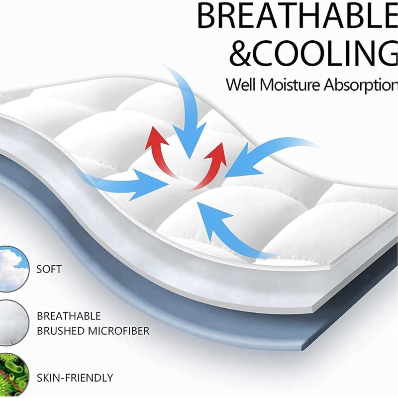 Mattress Topper 4"Inch Deep Luxury Soft Hotel Quality Microfiber All Sizes 4cm Breathable Washable 5