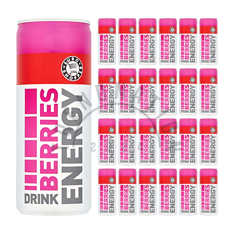Euro Shopper Energy Drink 24 Pack (24 x 250ml) | Original, Berries and Sugar Free Flavours | Carbonated Sports Drinks Beverage 3