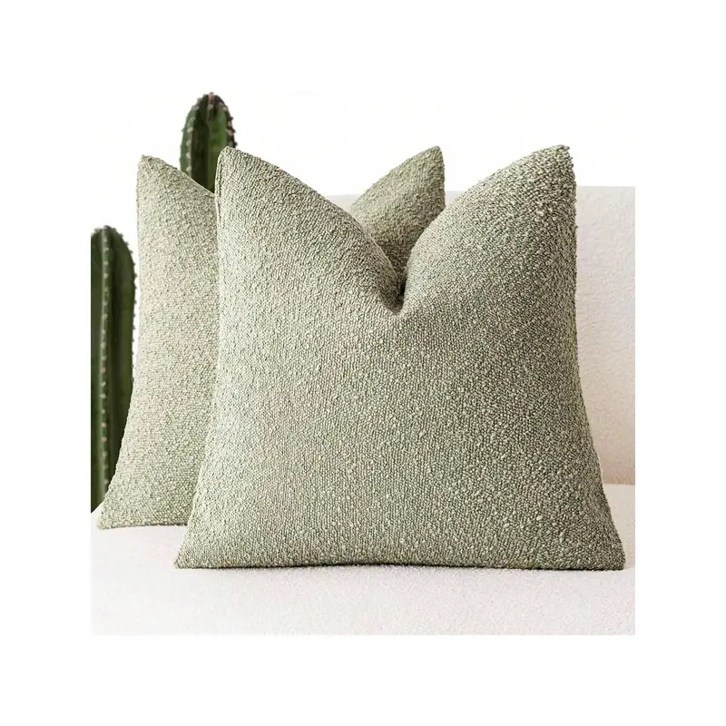 1pc  Throw PillowsTextured Boucle Throw Pillow Covers Accent Solid Pillow Cases Cozy Soft Decorative Couch Cushion Case For Chair Sofa Bedroom Living Room Home Decor 18x18 Inch Orange Rust Red 0