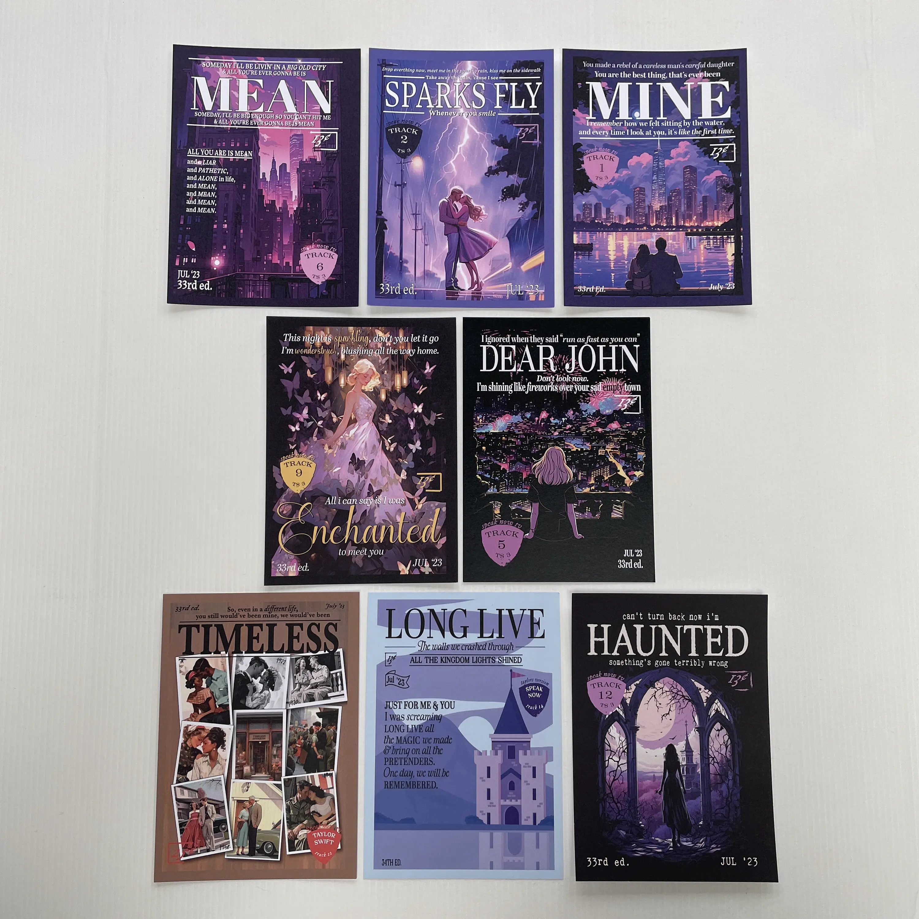 Postcard mini print TS retro magazine cover (8 pack) of prints Speak now album/era