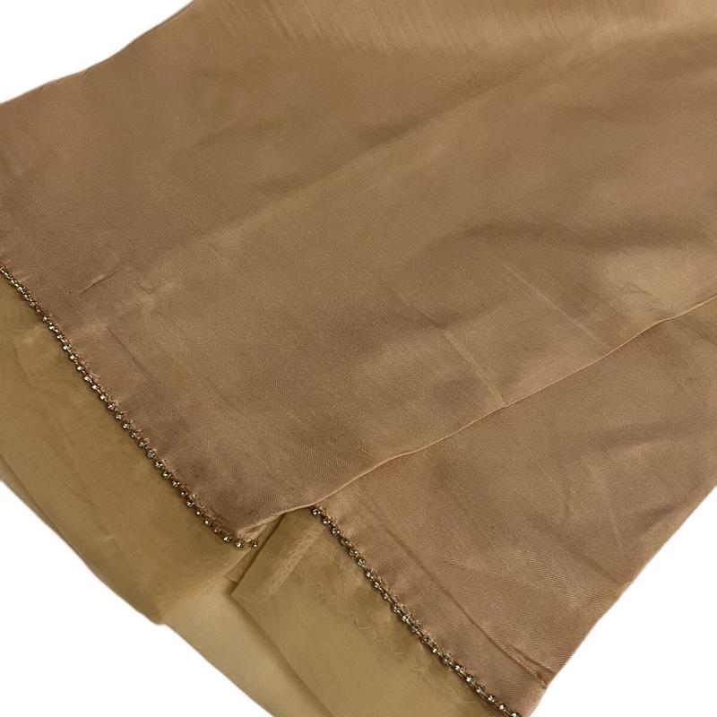 Embellished gold straight trousers in silk viscose Shimmer Organza Bottom Womenswear Women 1
