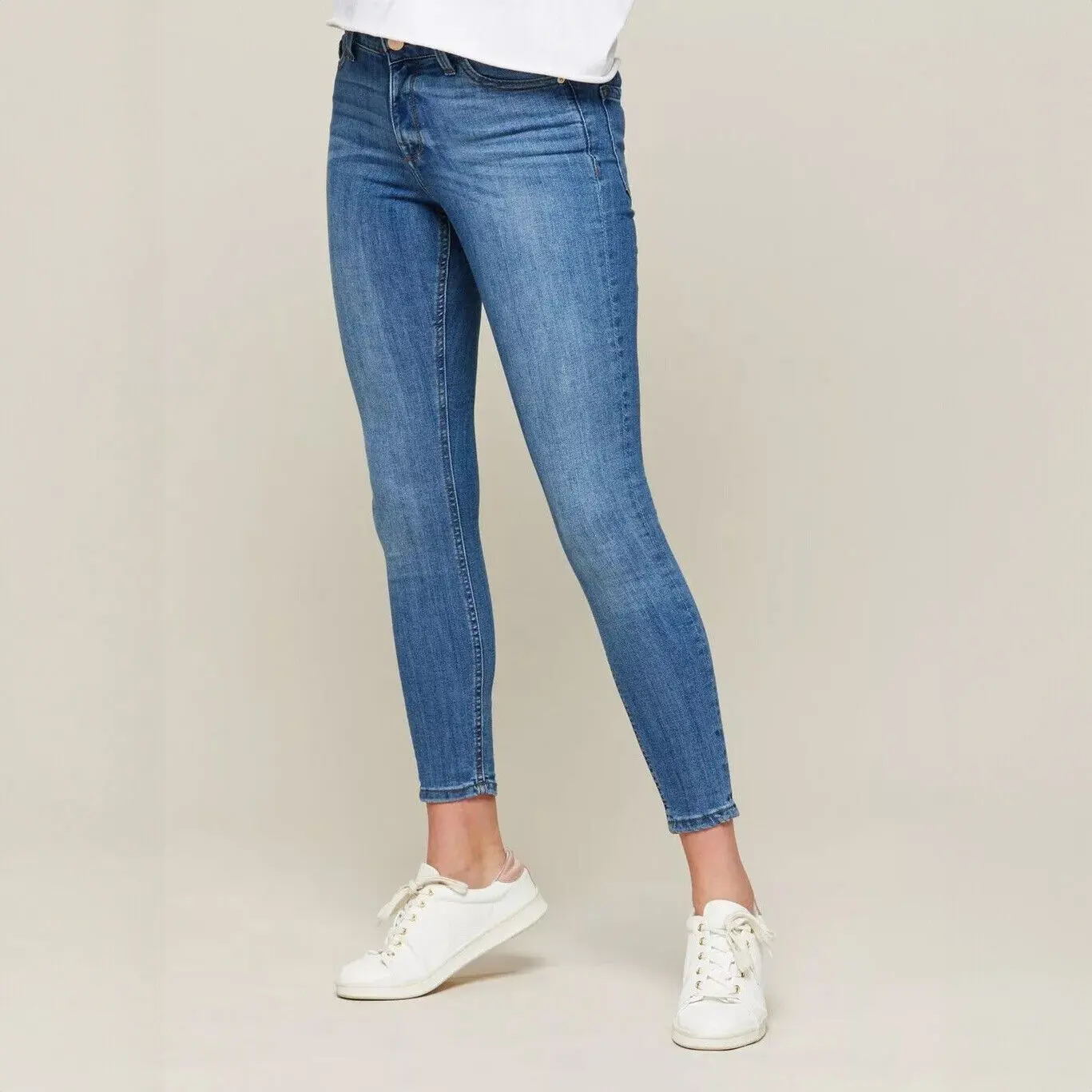 SIZE 4 TO 12 DENIM BLUE STRETCH SKINNY LEG JEANS WOMENS PANTS BASIC