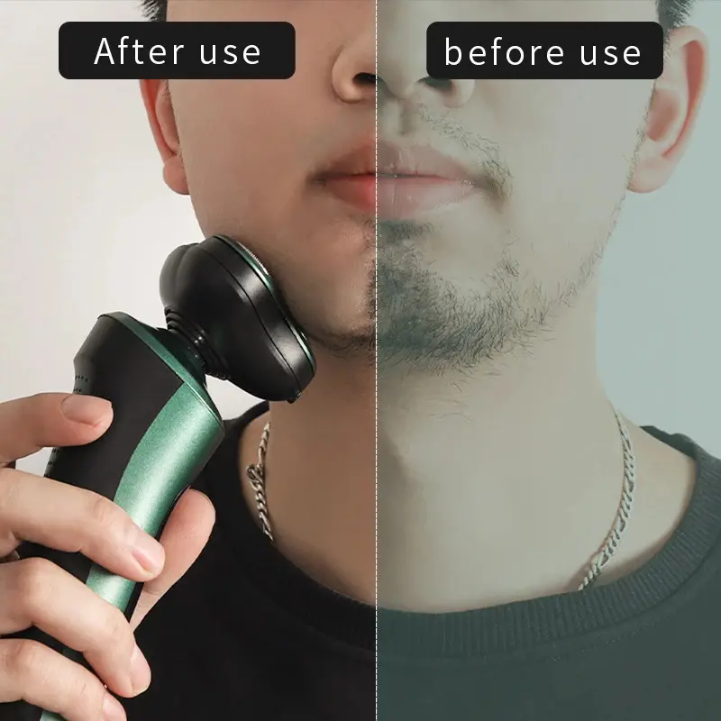 1PC men's electric shaver, 4 in 1 smart electric shaver LCD digital display three head floating shaver washing multi-functional beard knife Smooth Comfort 7
