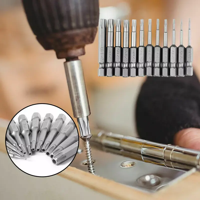 S2 T27/T25/T20/T15/T10/T9/T8/T7/T6 11-Pc Long Reach Torx Star Security Bit Set – Magnetic, Tamper-Proof, High-Precision, International Warranty 6
