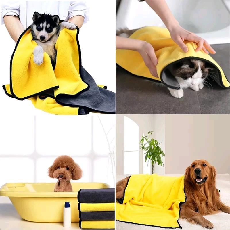 Quick-drying Pet Dog and Cat Towels Soft Fiber Towels Water-absorbent Bath Towel Convenient Pet Shop Cleaning Towel Pet Supplies 0