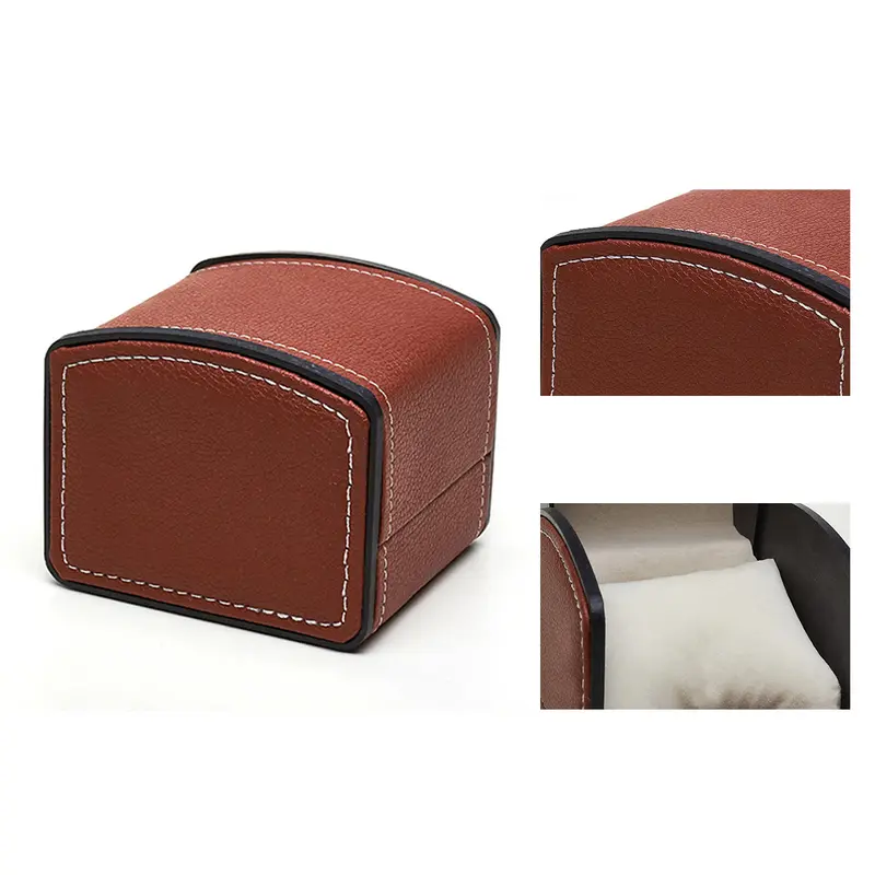 1 Pcs High Quality Single Watch Case, PU Leather Watch Travel Case with Removable Cushion, Jewelry Storage Case Organizer Portable Square Watch Box 8