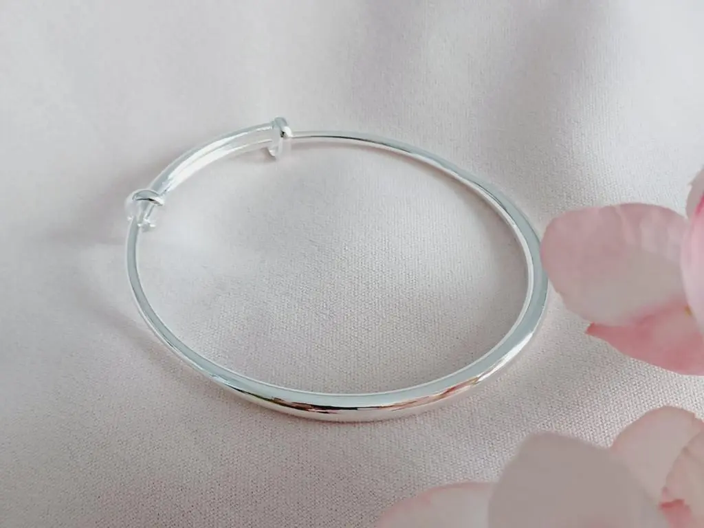 Solid 925 Sterling Silver Open Bangle Bracelet for Women lacoste