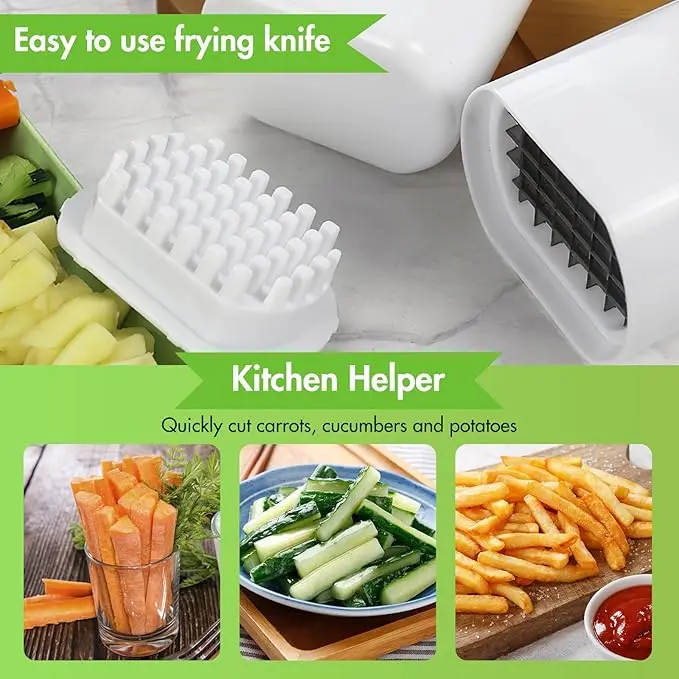 Potato Chopper Chipper Vegetable Cutter French Fries Maker Slicer Kitchen Tool 6