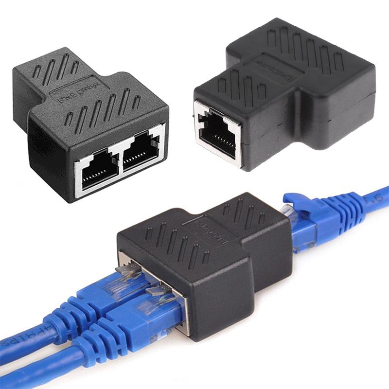 Product Introduction of RJ45 1 To 1/2 LAN Ethernet Network Cable Female Splitter Adapter Connector Splitter Extender Plug Network Tee Head Connection 44