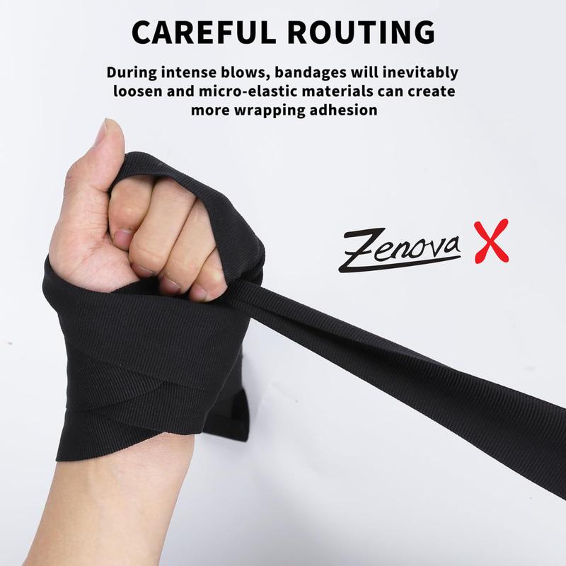 ZENOVA X Boxing Wraps, Elasticated Wraps For Boxing, Martial Arts Hand Wraps, Men & Women Boxing Hand Wraps, MMA, Muay, Thai, Kickboxing, Punching Bag Training Hand Wraps Boxing, Boxing Equipment adults all seasons sports gloves 7