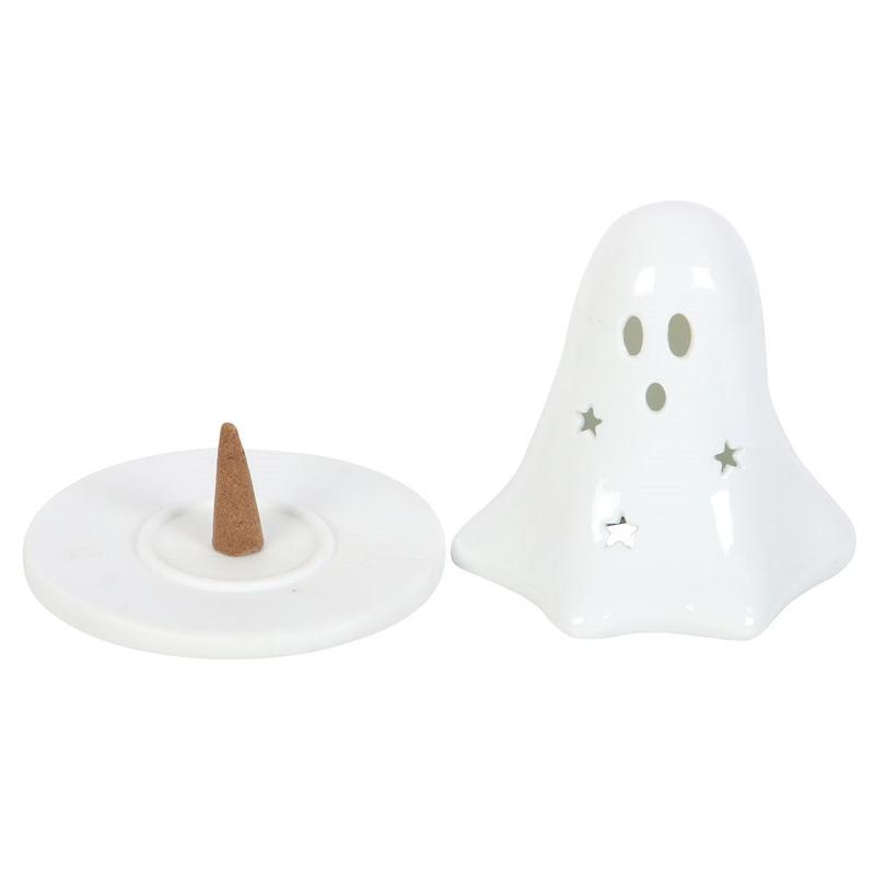 Gothic Gifts Ghost Tealight and Incense Cone Holder Ceramic Decor 3