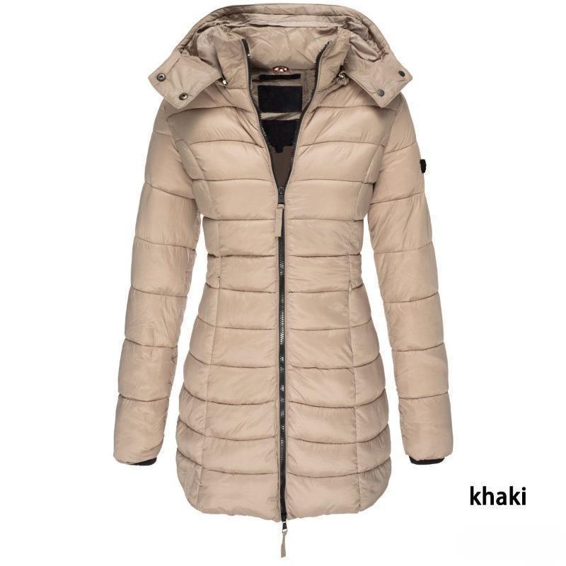 【2025】Winter Thicken Warm Women Parkas Zippers Solid Overcoat Casual Long Sleeve Padded Puffer Jacket Female Mid-length Slim Coat Top 3
