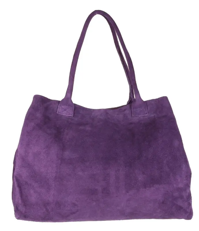 Girly Handbags Womens Expandable Italian Suede Leather Shoulder Bag 0