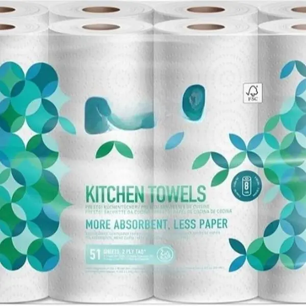 Multipurpose Household Towels Extra Absorbent 8 Rolls Wring and Reuse Kitchen Toilet