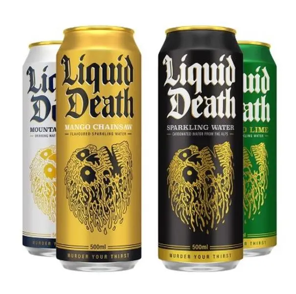 Liquid Death Flavoured Water Cans 4 for £20 Deal | 12x500ml Flavoured Cans | Lime, Mango, Water and Sparkling