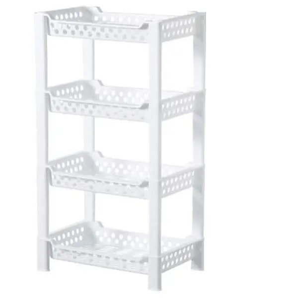 4 Tier Corner Shower Caddy Organiser | Standing Shelf Rack Rustproof Corner Shelves for Bath Accessories, Shower Pan, Bathtub, Bathroom Storage Unit White Plastic Adjustable