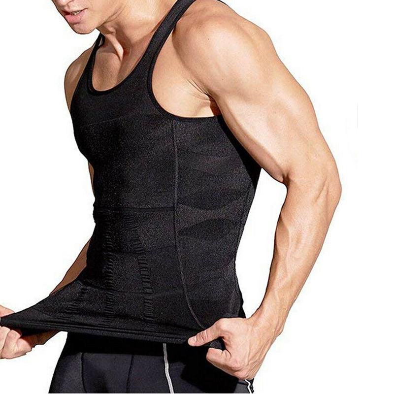 Men's Compression Shirts Tank Tops Undershirts Mens Slimming Body Shaper Vest Sleeveless Abdomen Slim Vest Fitness Workout 8
