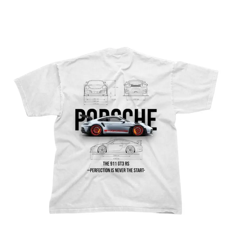 Porsche Inspired Car T Shirt [ BACK PRINT ] - Gt3 Rs Fan Back Print Shirt - 911 Car Racing Shirt - Sports Car T-Shirt For Him - Unisex Premium Cotton Tee tshirt design Casual Menswear 1