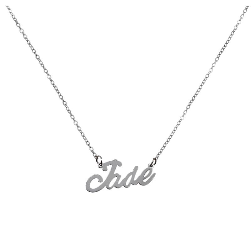 Zotair Name Necklaces, Tarnish-Free Stainless Steel (Jade (Silver)) 0