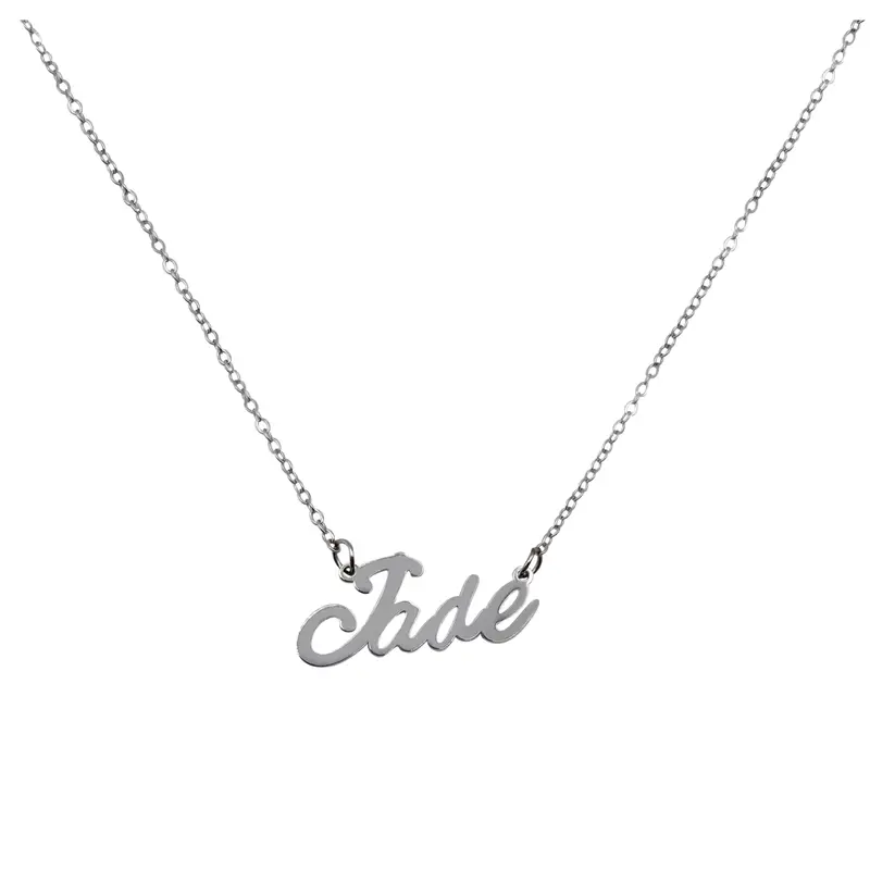 Zotair Name Necklaces, Tarnish-Free Stainless Steel (Jade (Silver)) 0