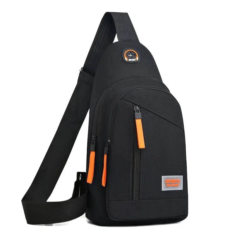 Relaxed Style Men's Casual Shoulder Bag - Lightweight and Versatile for Outdoor Travel - Zipper Direction Random - Water-Resistant Material - Adjustable Strap - No Print Design 0