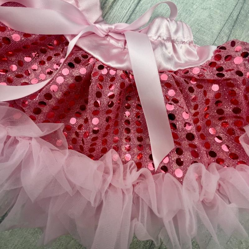 Baby Girls Pink Sequin Tutu Skirt with Bow Detail, Boutique Toddler Party Skirt 5