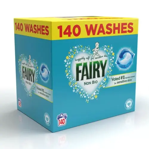 Fairy Non-Bio Pods Laundry Washing Detergent Tablets Capsules Pod 140 Pods Family Pack