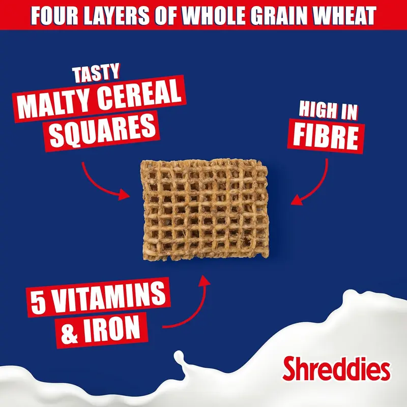 Shreddies Original Cereal 1.1kg - A Nutritious Breakfast Option for Quick and Easy Meals - Muesli 1