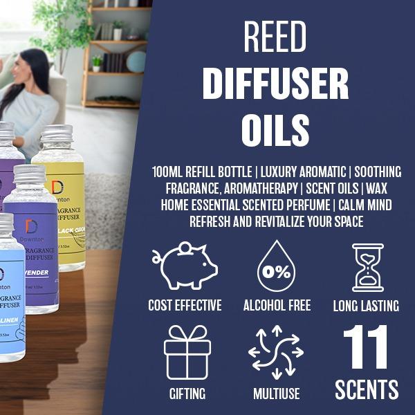 100ml Reed Diffuser Oil Bottle - Aromatic Fragrance Scent Air Freshener Home Fragrances Therapeutic Grade Natural Organic Pure Essential Oils Aromatherapy Diffuser for Home Perfect Relaxation Improved Mood Bedroom Liquid Long-lasting Gift Scented Perfume 7