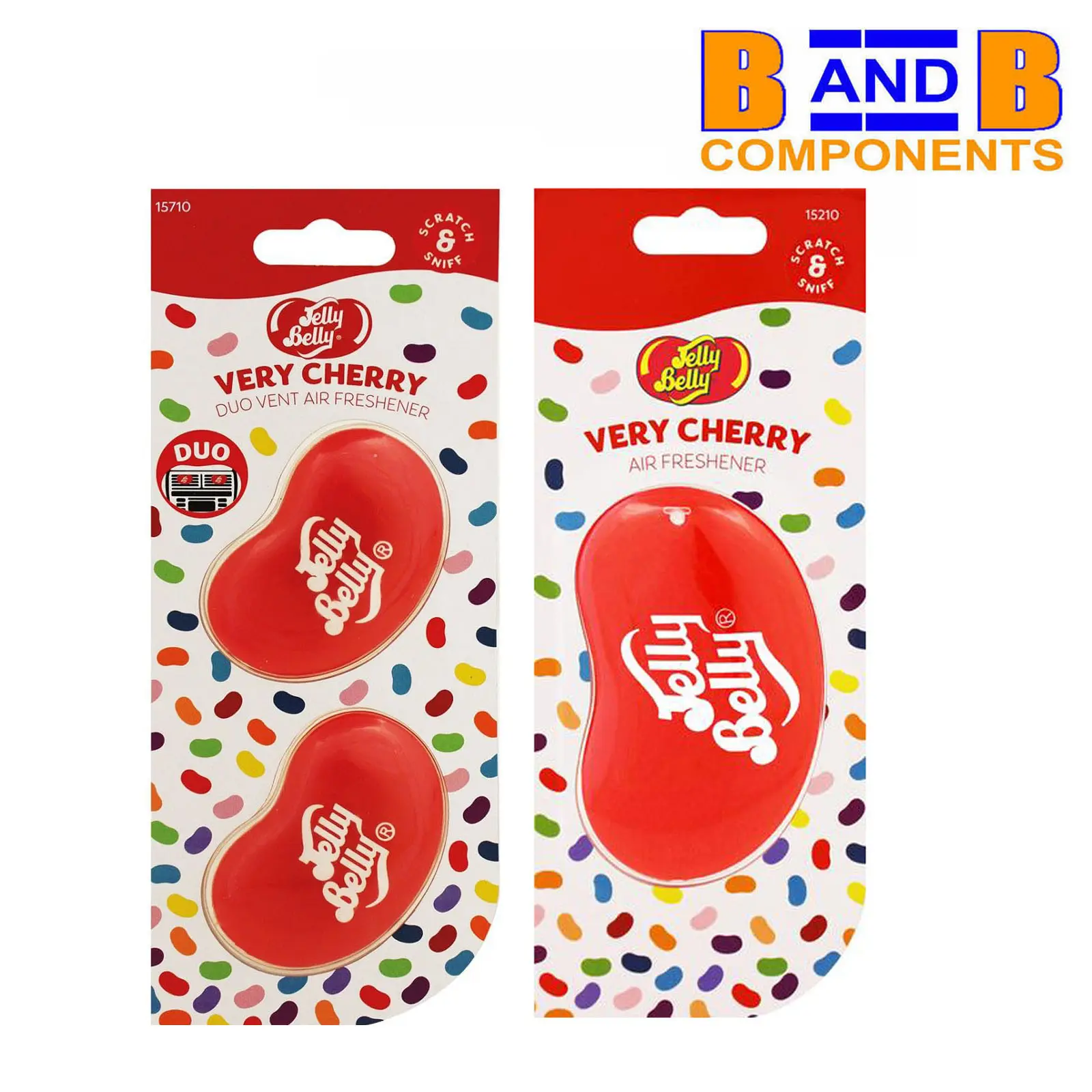 Jelly Belly 3D VERY CHERRY & Duo Vent Two Pack 3D Car Air Fresheners A1602
