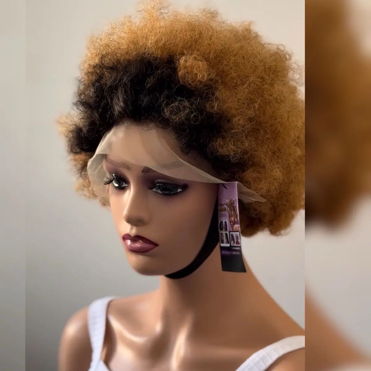 Short style 13*4 lace frontal Afro  jelly wig