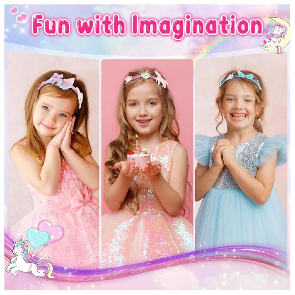 Unicorn Headband Making Kit for Girls Age 3+, Creative Craft Kits for Kids, DIY Fun Hairbands & Hair Accessories Toys Set - Birthday Presents & Gifts for Girls Age 3 4 5 6 7 8 Years Old 2