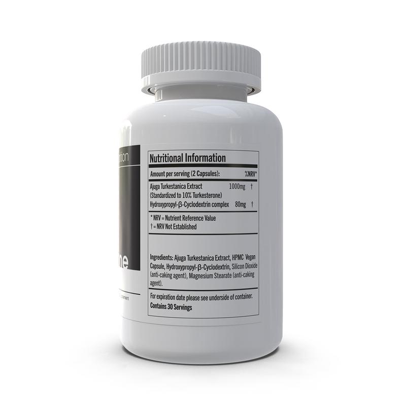 Turkesterone Supplement, 60 Capsules, 500mg each, 1000mg per Serving 1