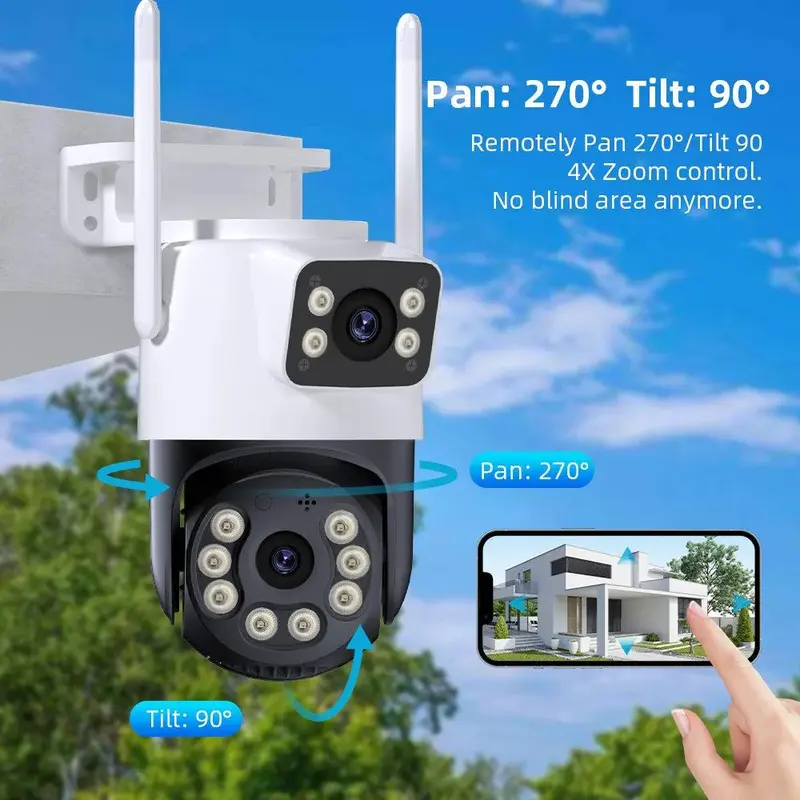 Wifi Surveillance Camera 4K 8MP Dual Lens Wireless Outdoor Security PTZ IP Cameras 3