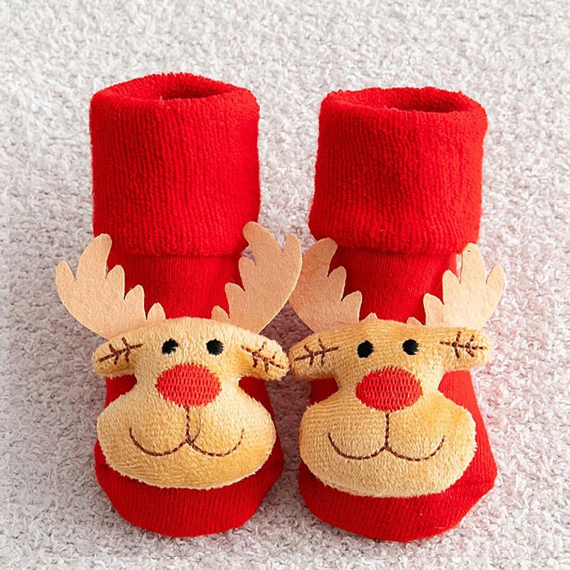 Kids Children's Socks for Girls Boys Non-slip Print Cotton Toddler Baby Christmas Socks for Newborns Infant Short Socks Clothing 2