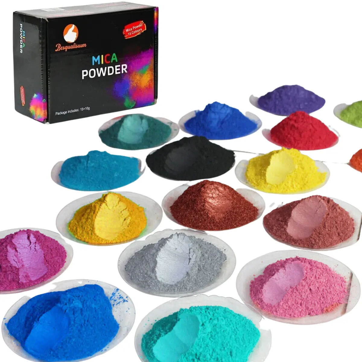 15 Color Set Mica Pigment Powder 10G Perfect for Soap Cosmetics Resin Colorant