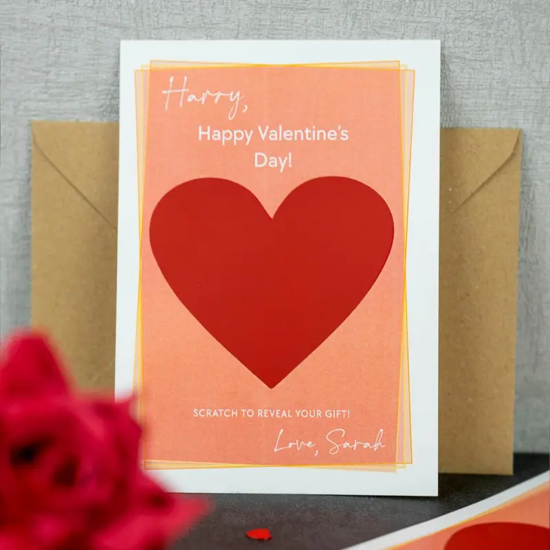 Personalised Valentines Day Scratch Card - Scratch To Reveal Your Gift -Couples Boyfriend Or Girlfriend Valentines Day Gift Idea 6