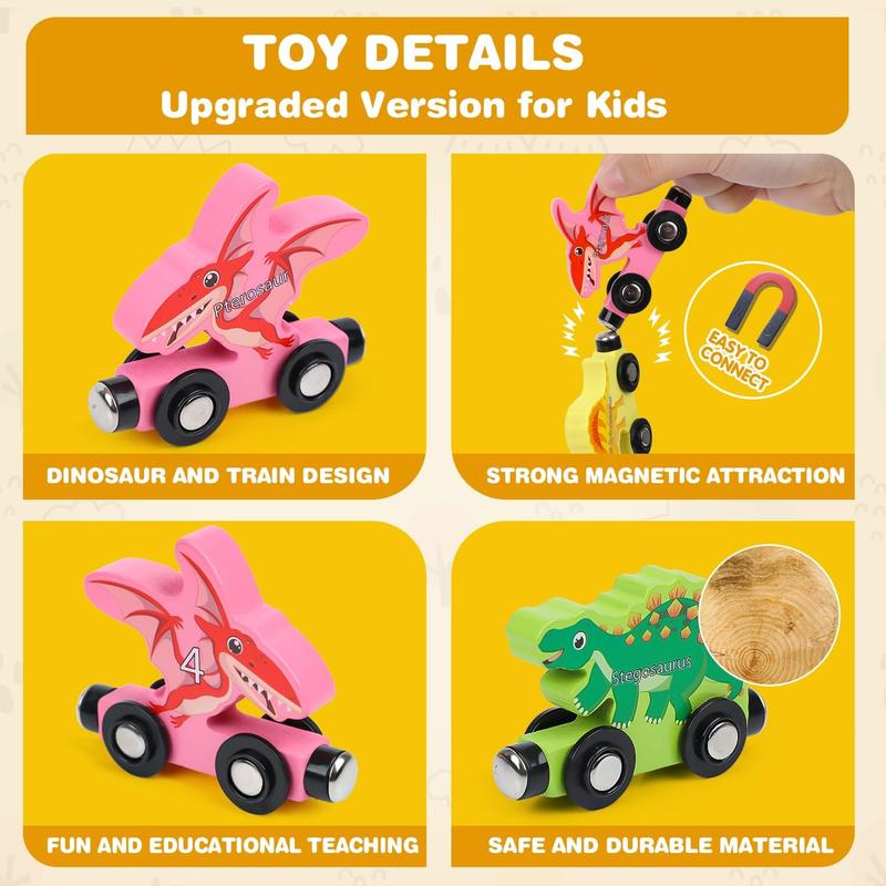 Dinosaur Train Toy, 1 Set Number Train Montessori Toy for Toddlers, Block Assembly Toy for Birthday, Birthday Gifts for Kids 1 year old girl toys early educational baby development 2