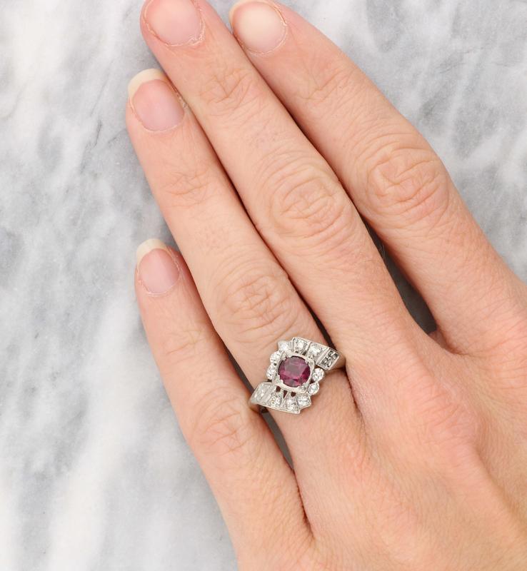 Ruby and diamond cocktail ring 2
