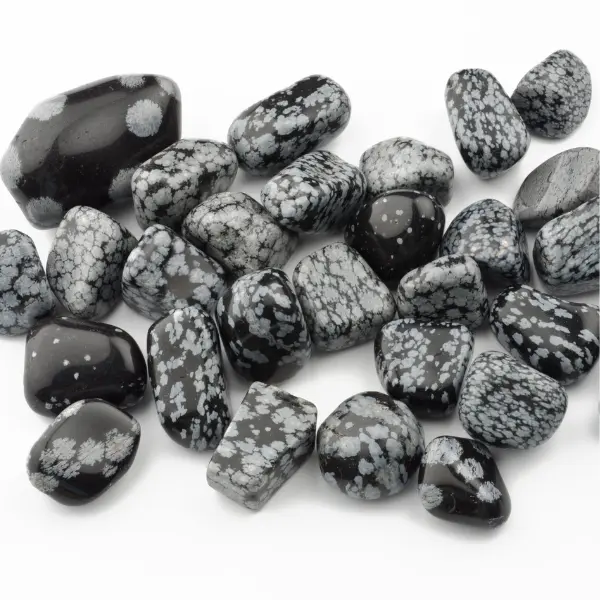 Snowflake Obsidian Tumble Stones - A Grade Polished Reiki and Chakra Crystals