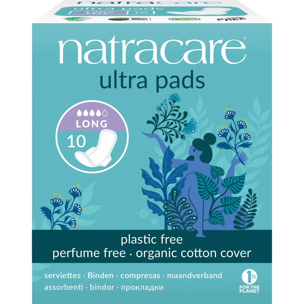 Natracare 10 Ultra Pads Long With Wings