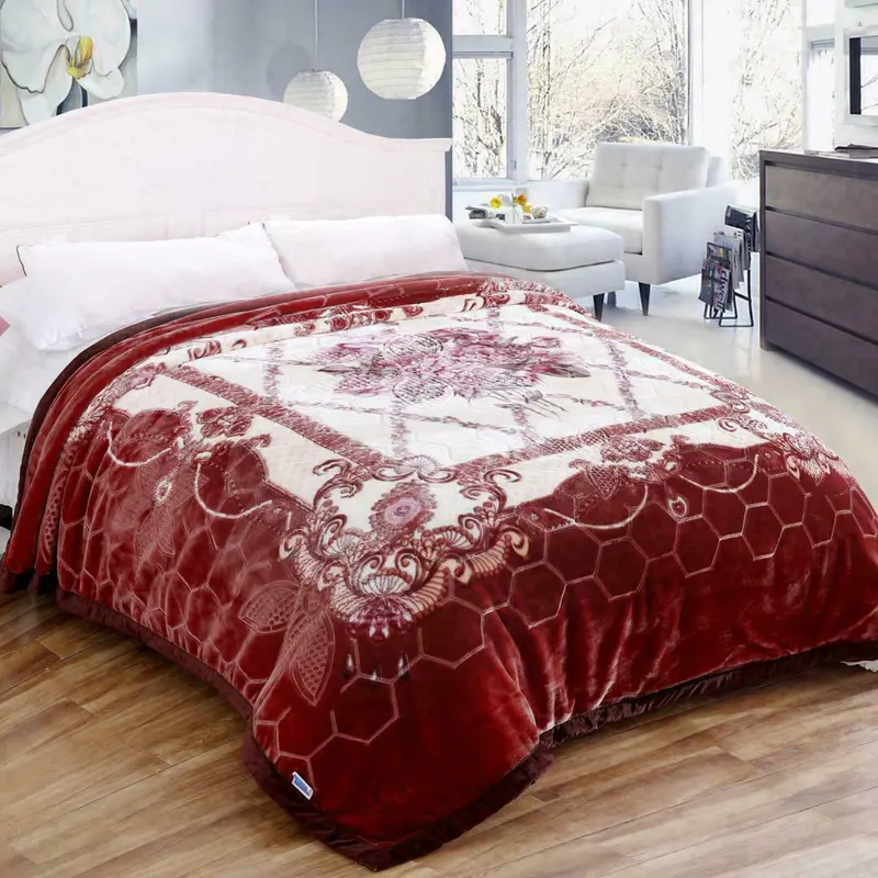 2 Ply Reversible double sided Blanket Thick Heavy Faux Fur Mink Throw King size 4