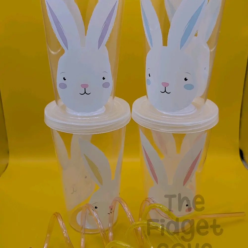 Easter Bunny Drinks Tumbler With Swirly Straw