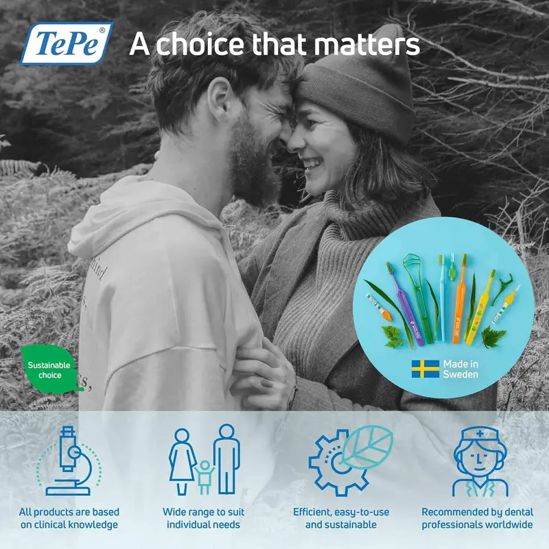 TePe Interdental Brush, Original, Blue, 0.6mm/ISO 3, 20pcs, Plaque Removal, efficient Clean Between The Teeth, Tooth Floss, for Small Gaps Oral Pack 4