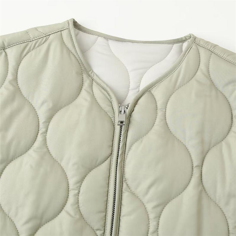 Product Introduction of PB&ZA2024 Autumn New Women's Clothing Style Round Neck Loose Lightweight Pocket Decoration Cotton Jacket Quilted Coat 15