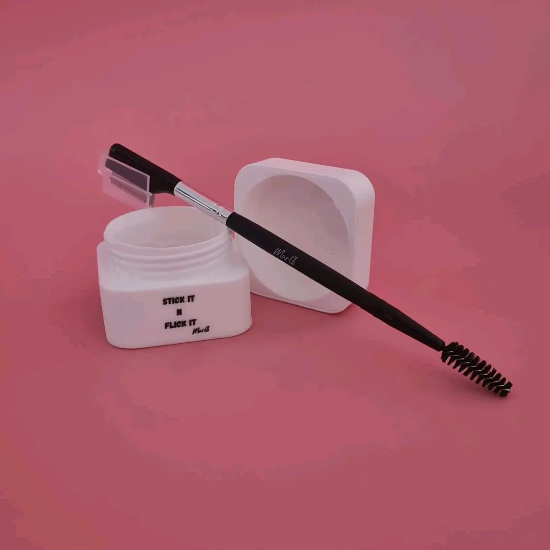Extra Hold Brow Wax - No White Residue - Double Ended Spoolie/Comb - 30g Pot - Makeup, Cosmetic